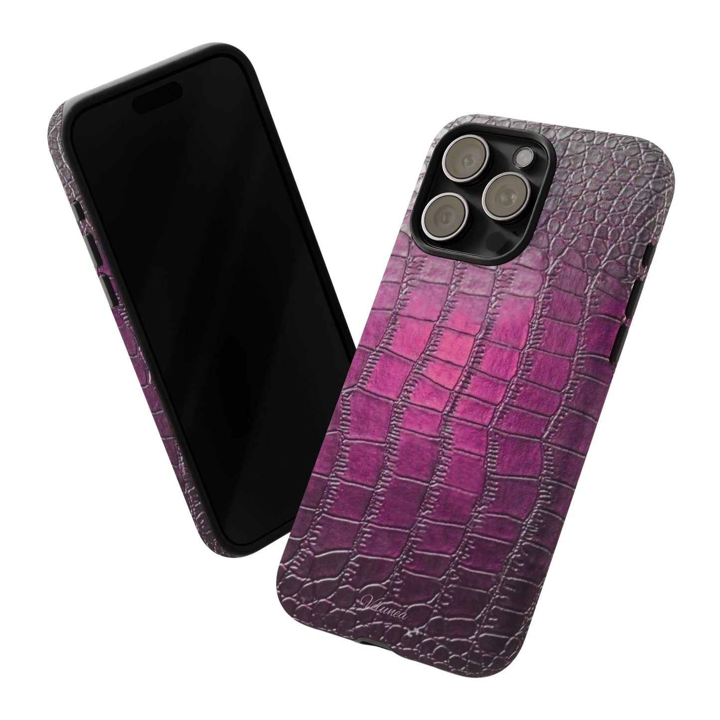 Velunéa Amethyst Croc Case – Glossy Purple Luxe iPhone Case