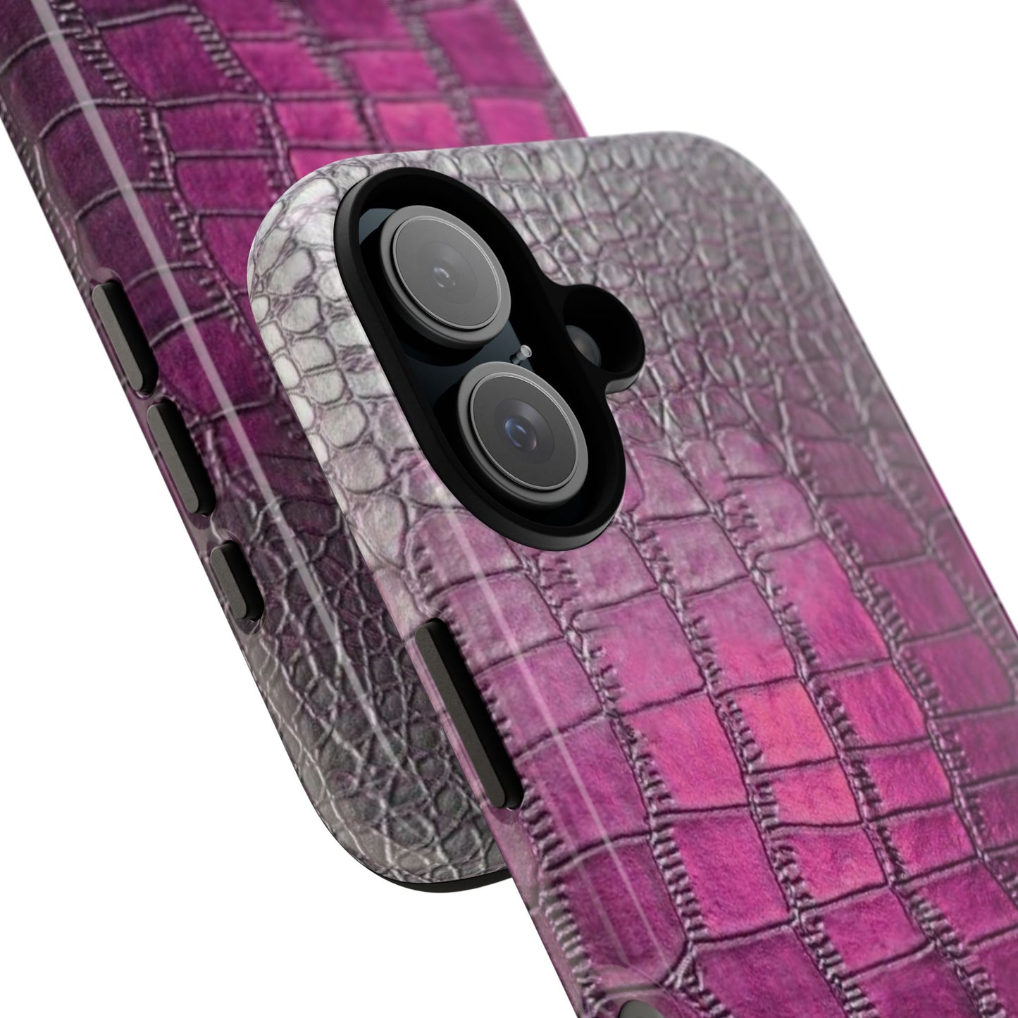 Velunéa Amethyst Croc Case – Glossy Purple Luxe iPhone Case
