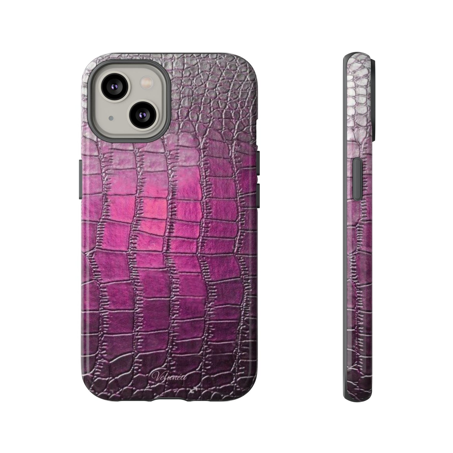 Velunéa Amethyst Croc Case – Glossy Purple Luxe iPhone Case
