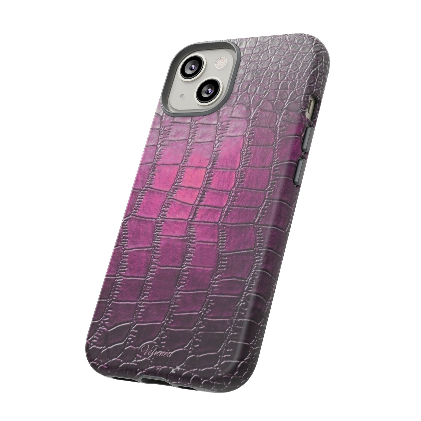 Velunéa Amethyst Croc Case – Glossy Purple Luxe iPhone Case