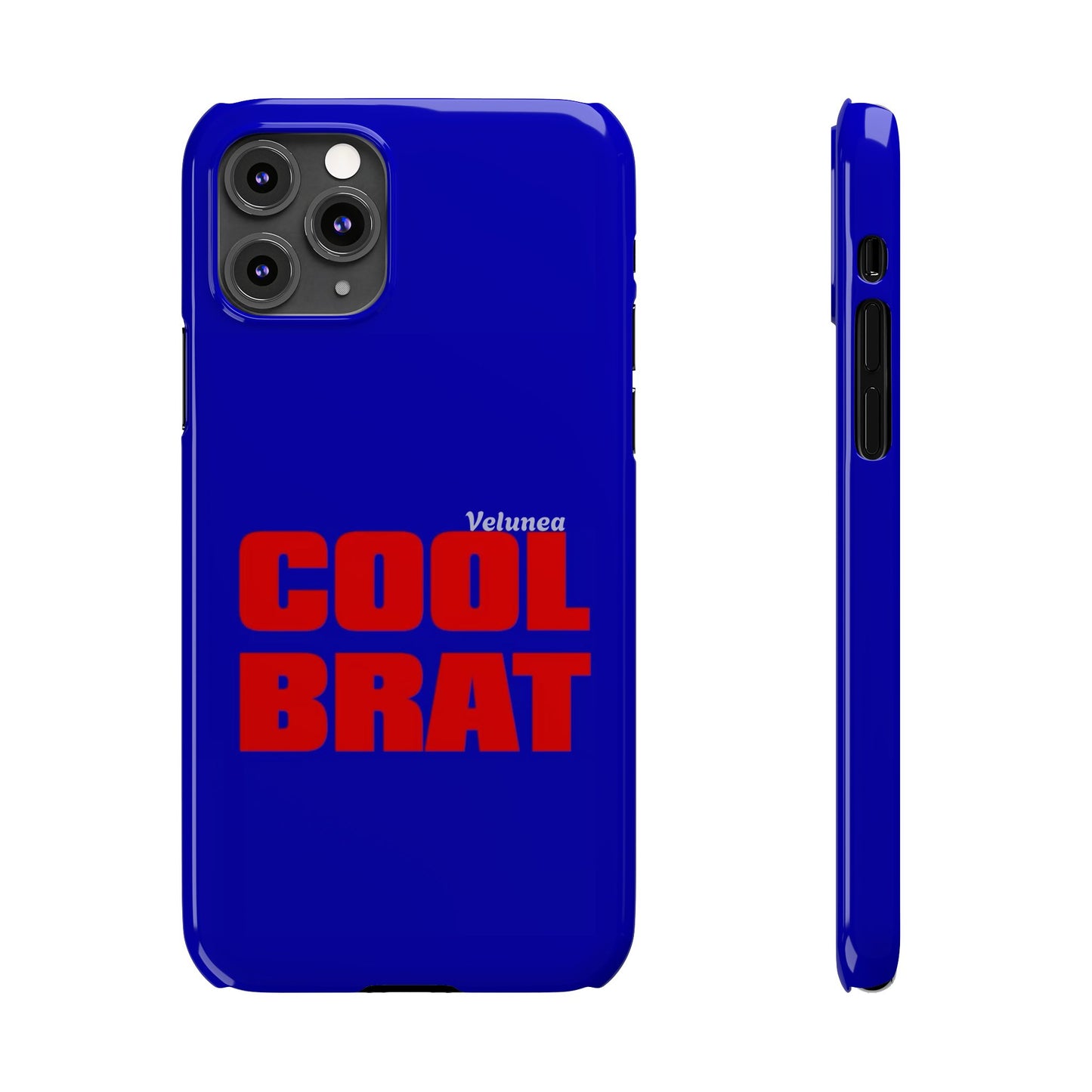 Cool Brat – Bold Red Typography on Royal Blue