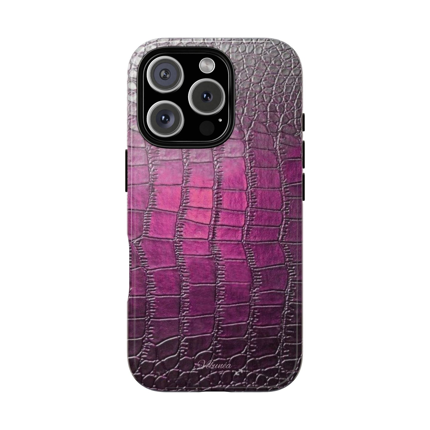Velunéa Amethyst Croc Case – Glossy Purple Luxe iPhone Case