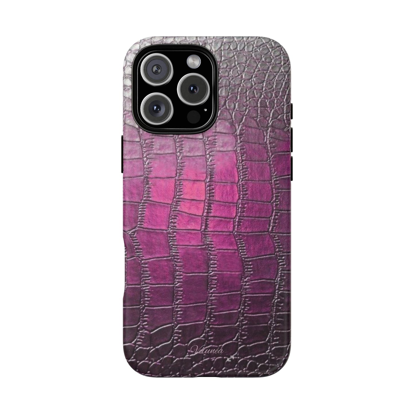 Velunéa Amethyst Croc Case – Glossy Purple Luxe iPhone Case