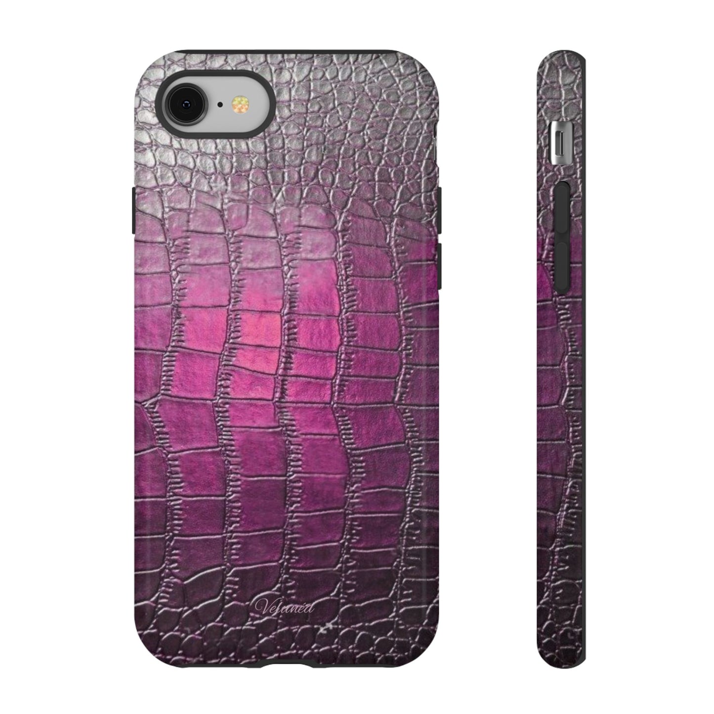 Velunéa Amethyst Croc Case – Glossy Purple Luxe iPhone Case
