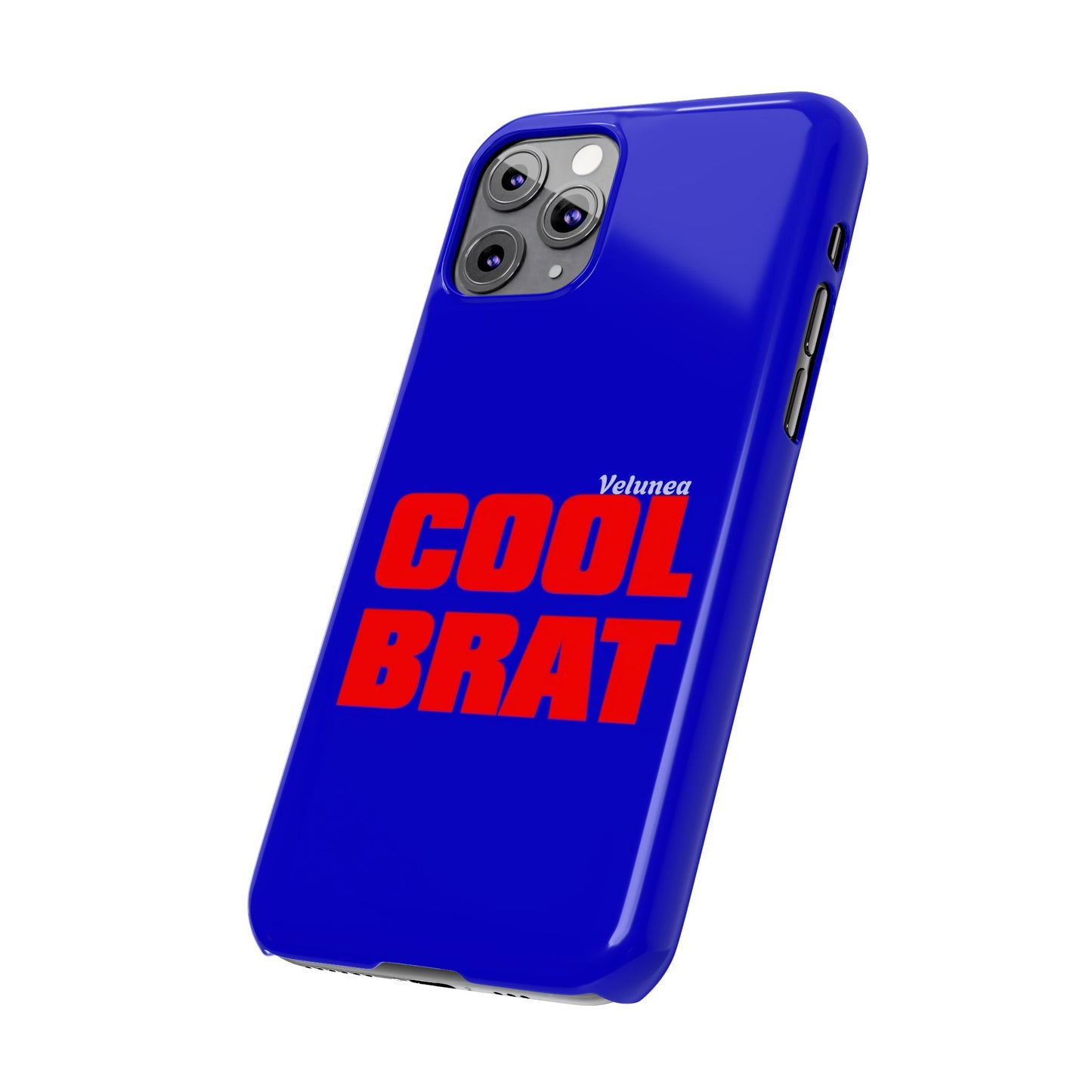 Cool Brat – Bold Red Typography on Royal Blue