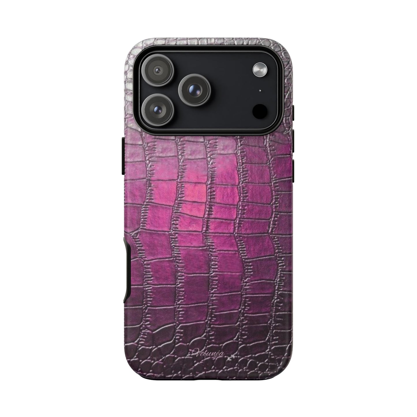 Velunéa Amethyst Croc Case – Glossy Purple Luxe iPhone Case