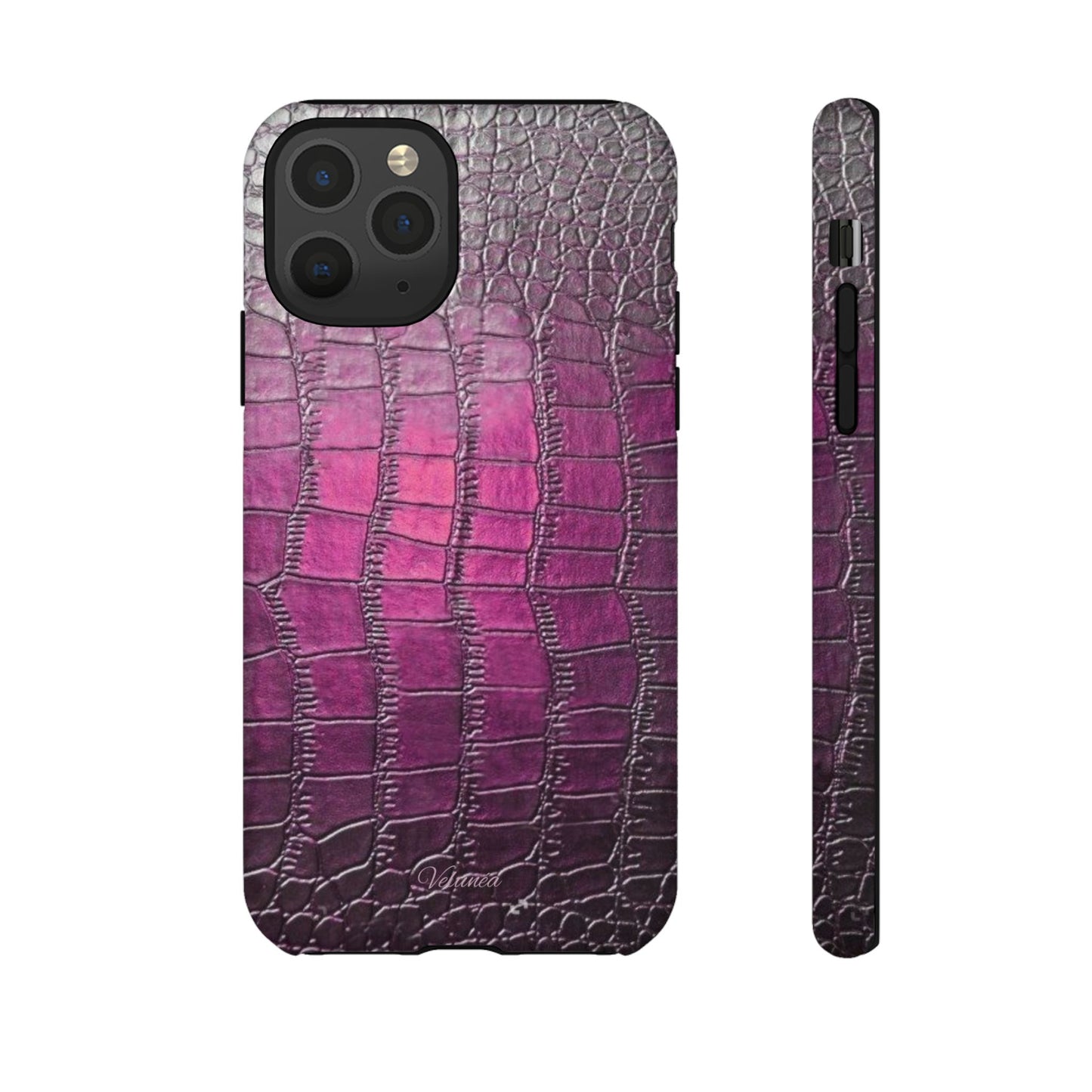 Velunéa Amethyst Croc Case – Glossy Purple Luxe iPhone Case