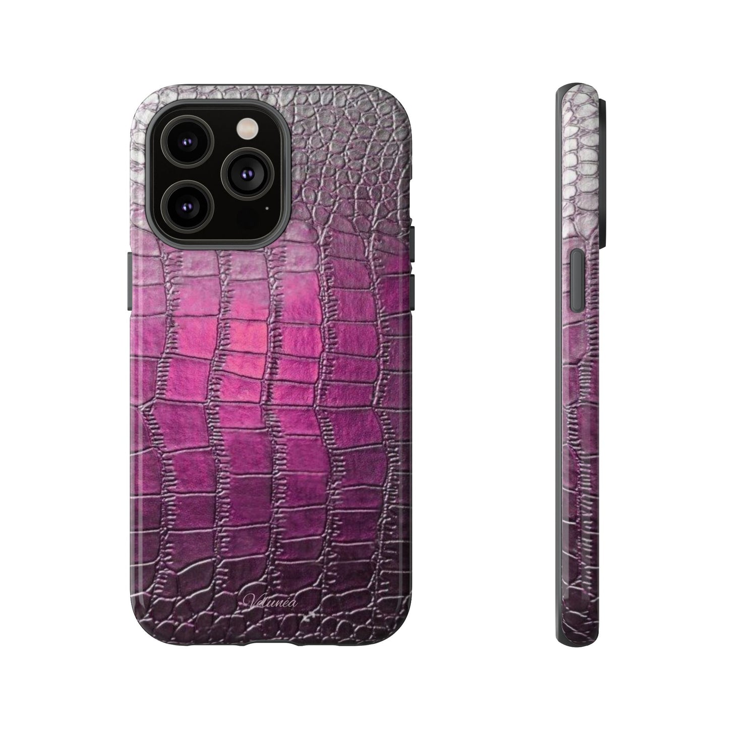 Velunéa Amethyst Croc Case – Glossy Purple Luxe iPhone Case