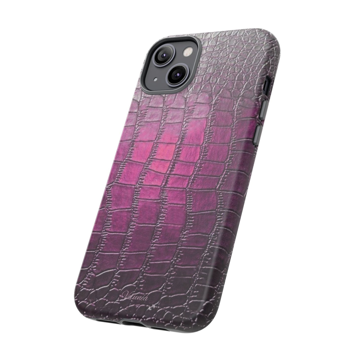 Velunéa Amethyst Croc Case – Glossy Purple Luxe iPhone Case