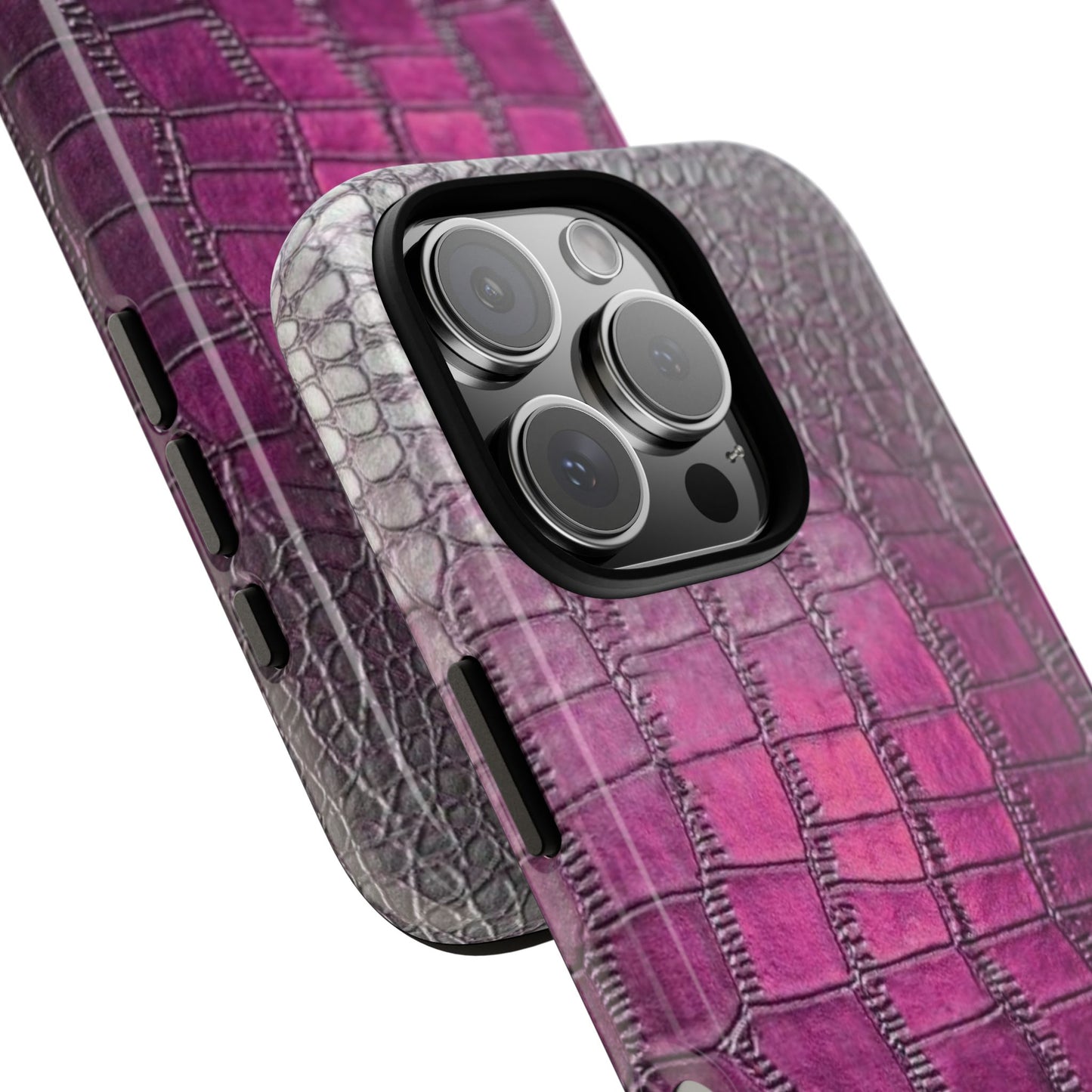 Velunéa Amethyst Croc Case – Glossy Purple Luxe iPhone Case