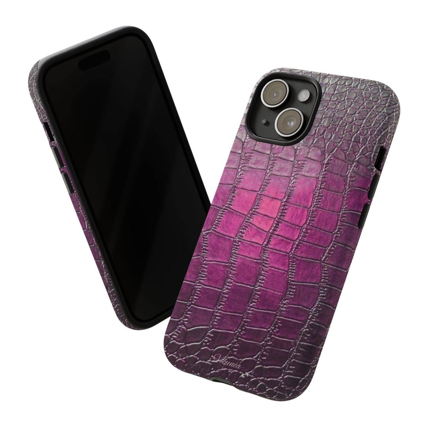 Velunéa Amethyst Croc Case – Glossy Purple Luxe iPhone Case