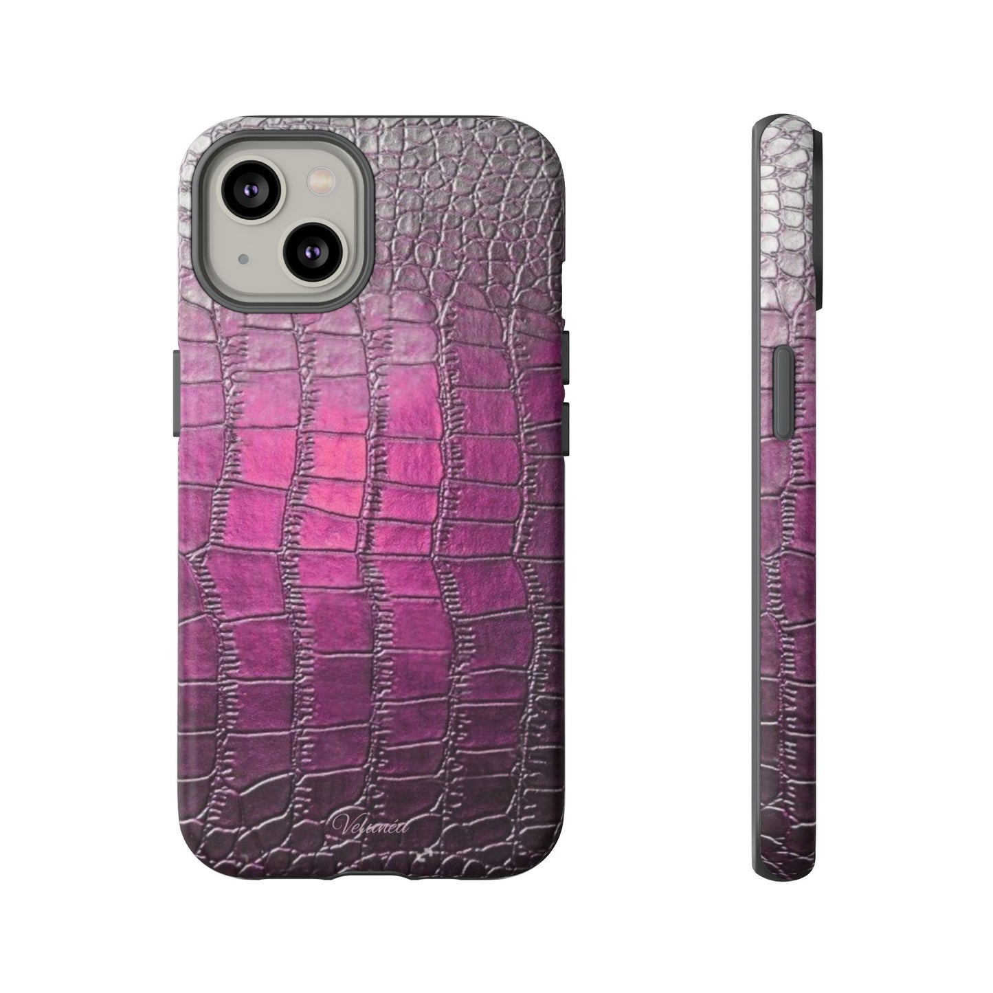 Velunéa Amethyst Croc Case – Glossy Purple Luxe iPhone Case