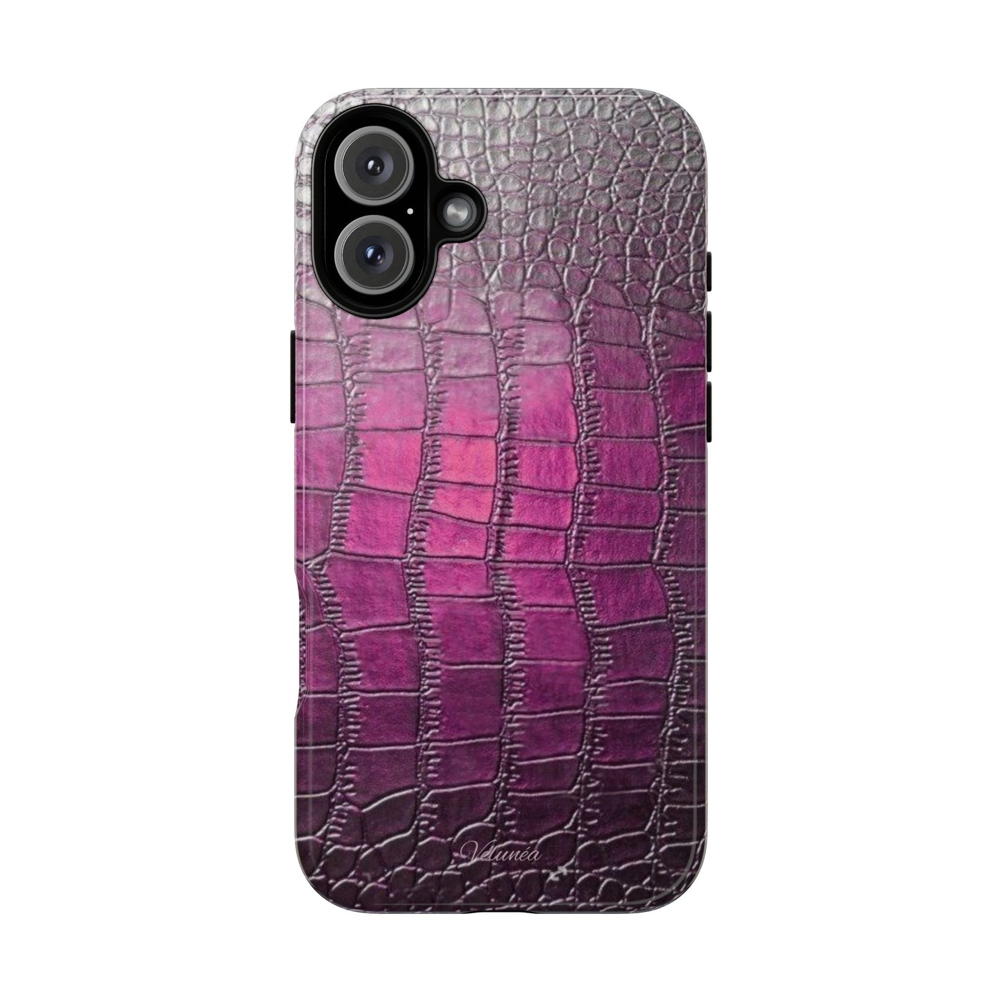 Velunéa Amethyst Croc Case – Glossy Purple Luxe iPhone Case