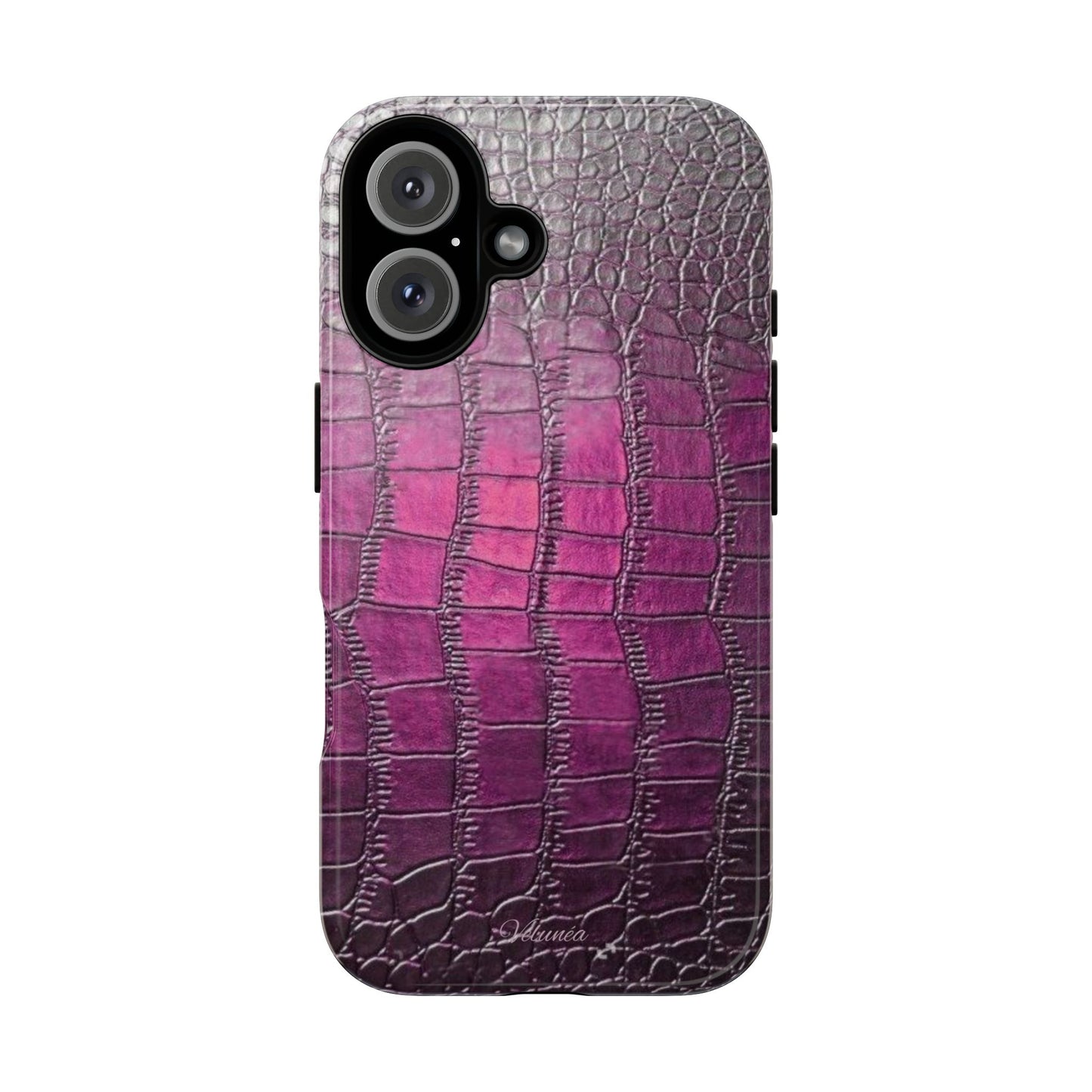 Velunéa Amethyst Croc Case – Glossy Purple Luxe iPhone Case