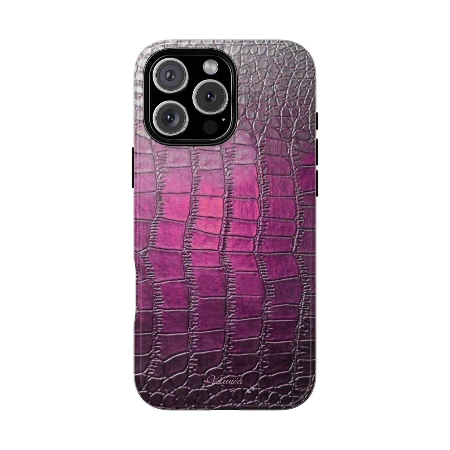 Velunéa Amethyst Croc Case – Glossy Purple Luxe iPhone Case