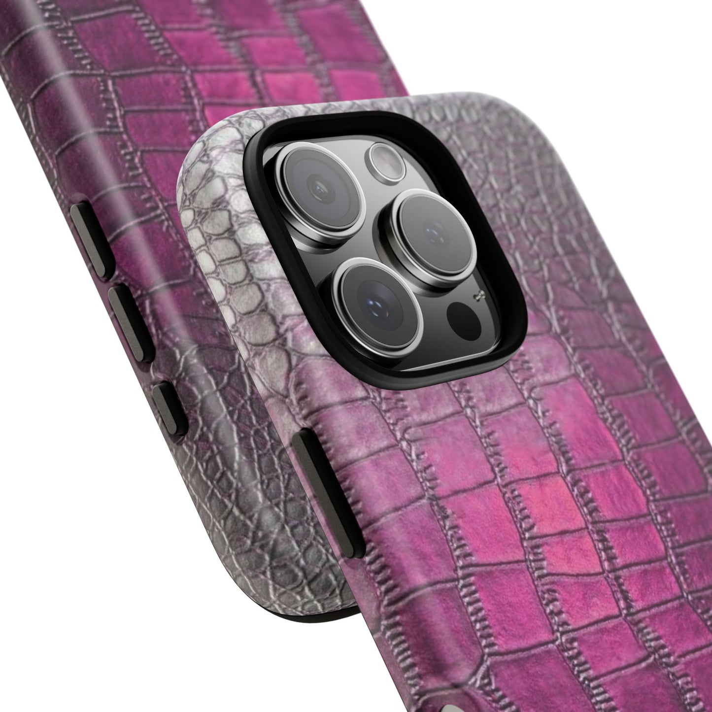 Velunéa Amethyst Croc Case – Glossy Purple Luxe iPhone Case