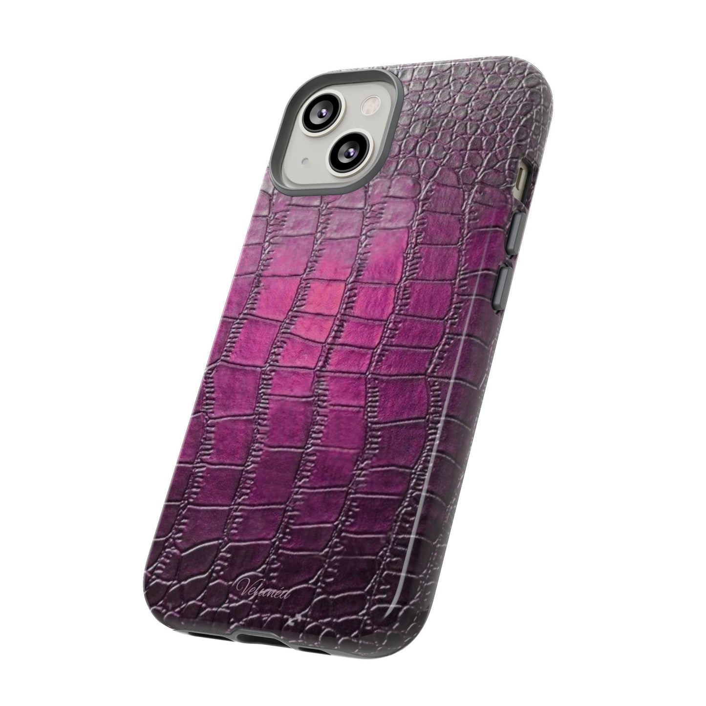 Velunéa Amethyst Croc Case – Glossy Purple Luxe iPhone Case