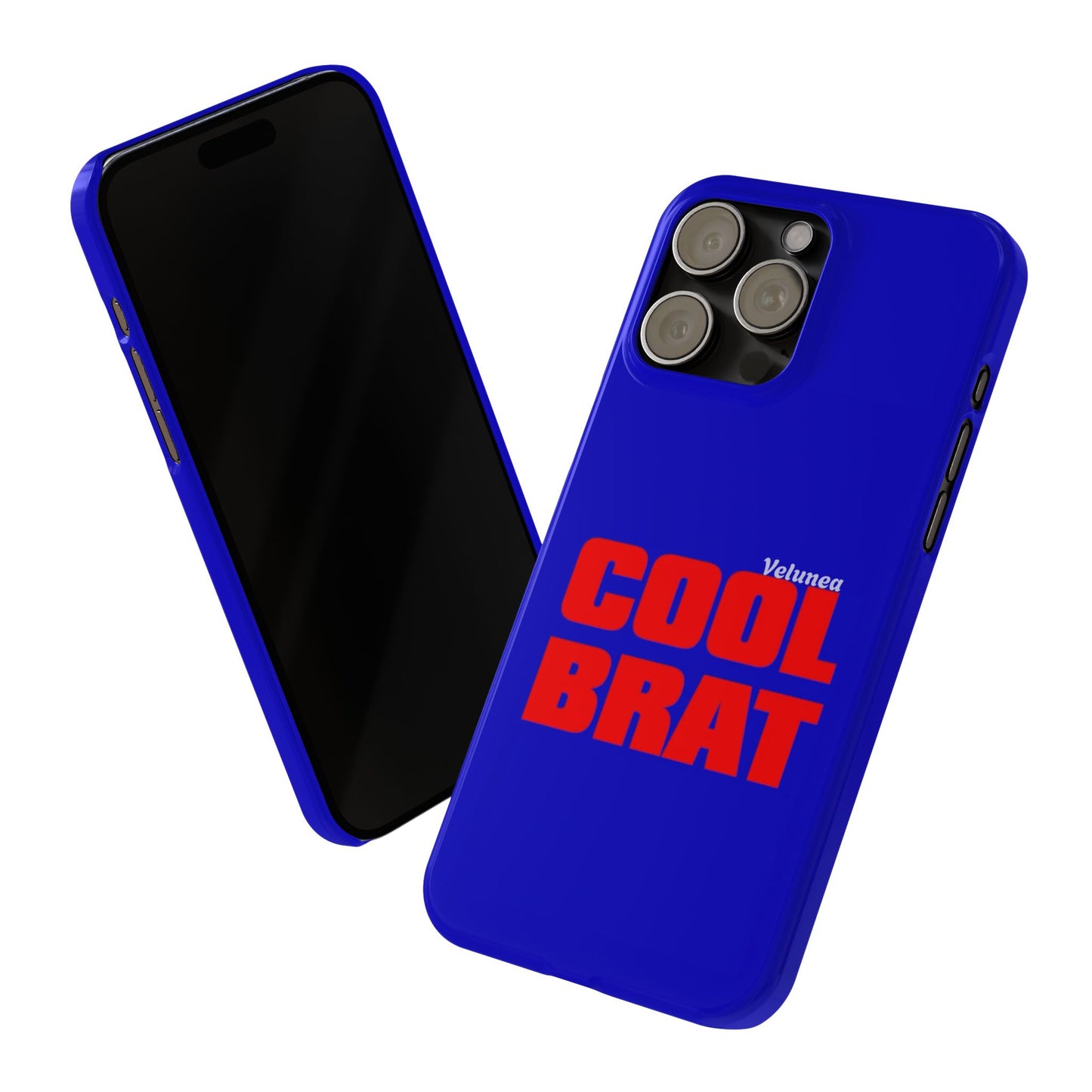 Cool Brat – Bold Red Typography on Royal Blue