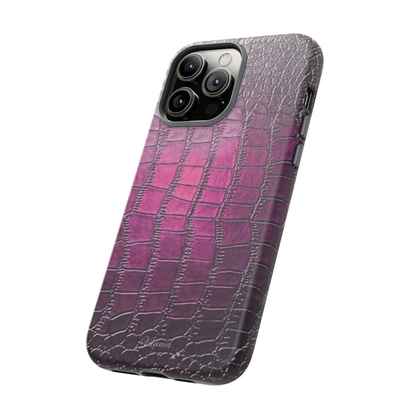 Velunéa Amethyst Croc Case – Glossy Purple Luxe iPhone Case