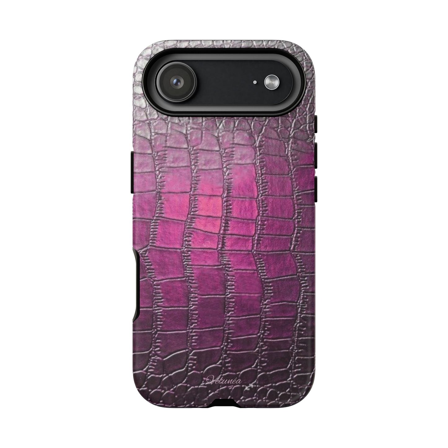 Velunéa Amethyst Croc Case – Glossy Purple Luxe iPhone Case