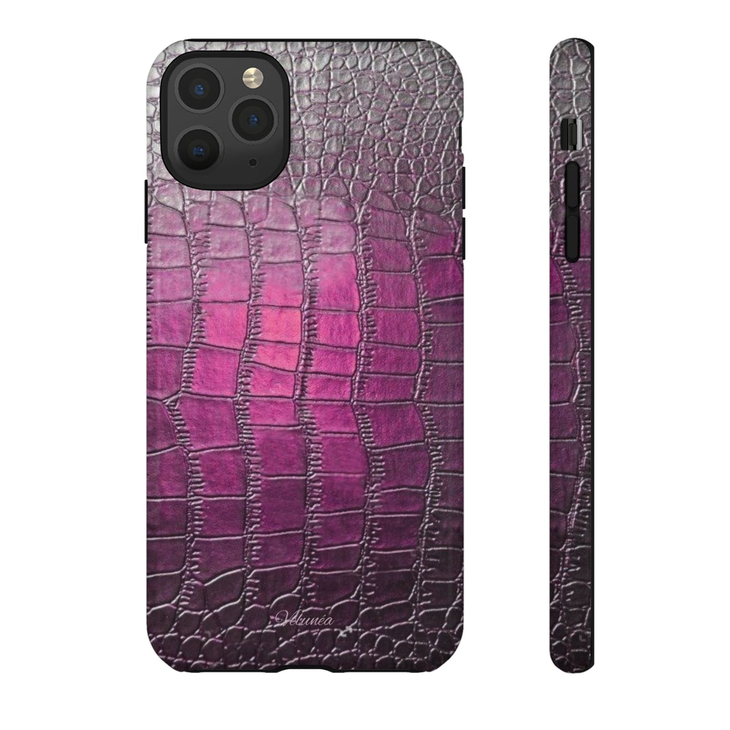 Velunéa Amethyst Croc Case – Glossy Purple Luxe iPhone Case