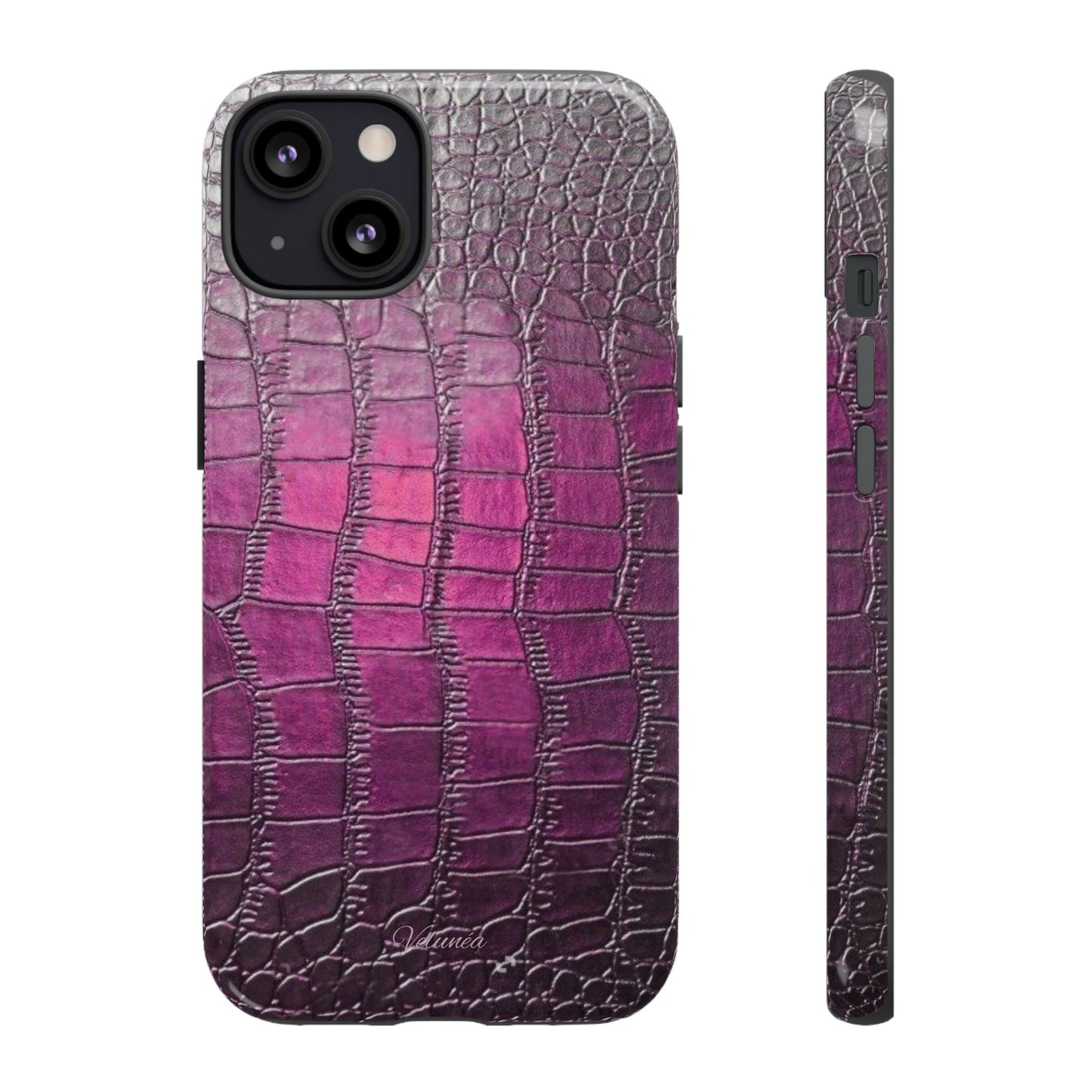 Velunéa Amethyst Croc Case – Glossy Purple Luxe iPhone Case