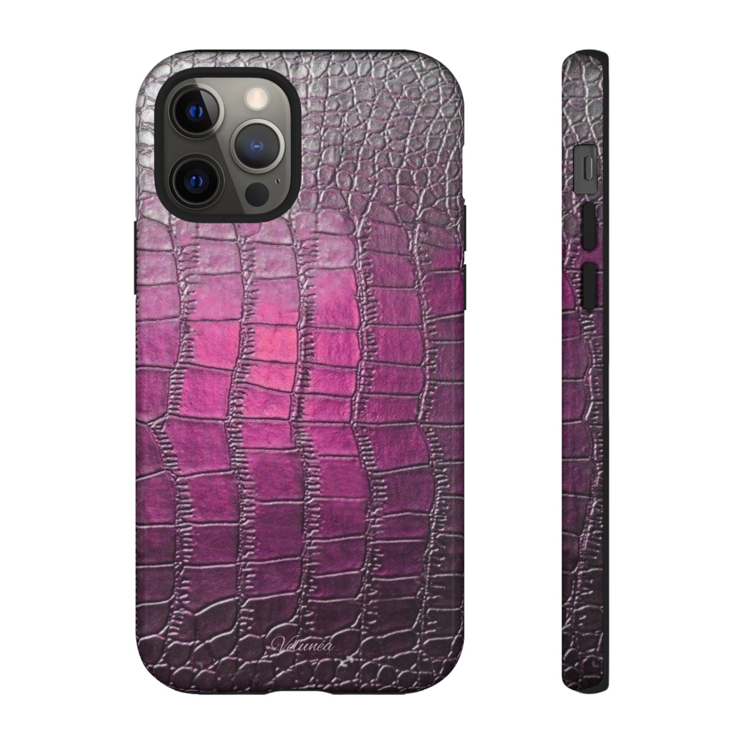 Velunéa Amethyst Croc Case – Glossy Purple Luxe iPhone Case
