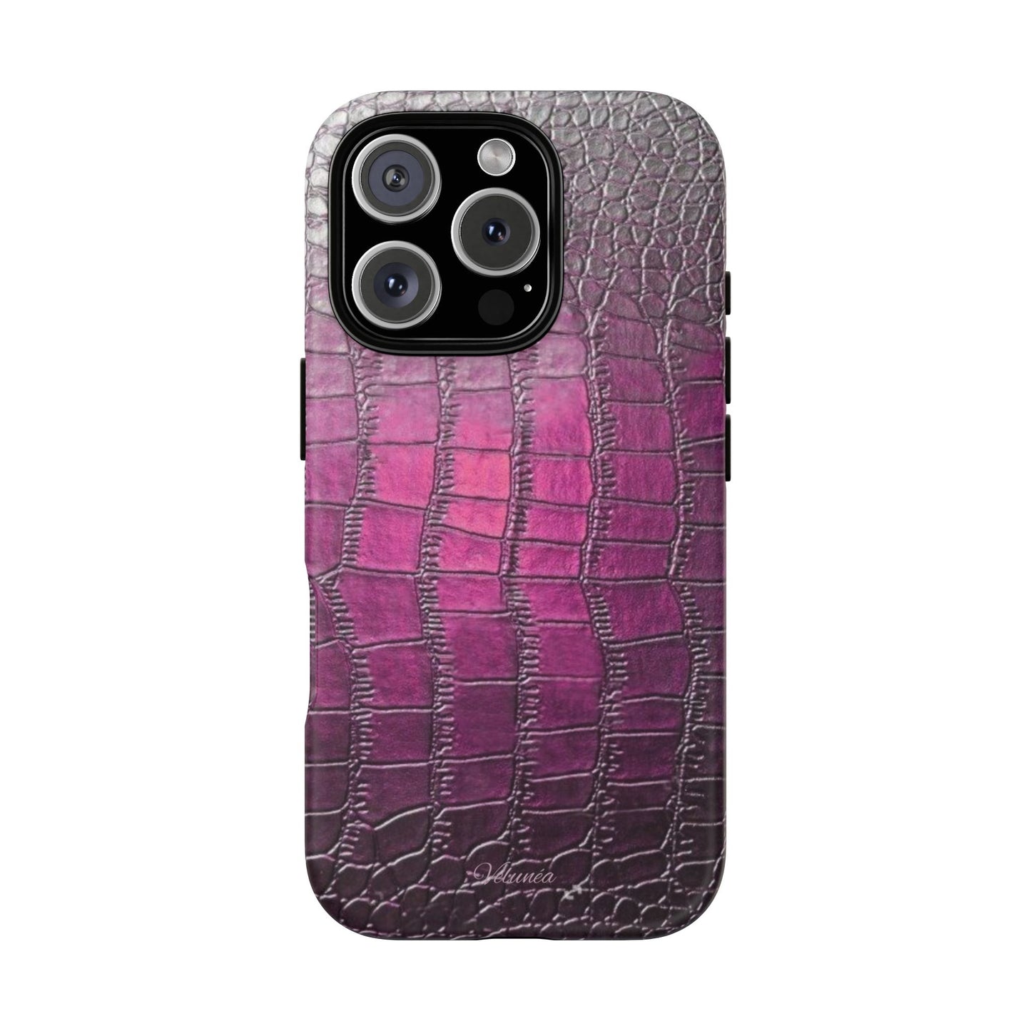 Velunéa Amethyst Croc Case – Glossy Purple Luxe iPhone Case