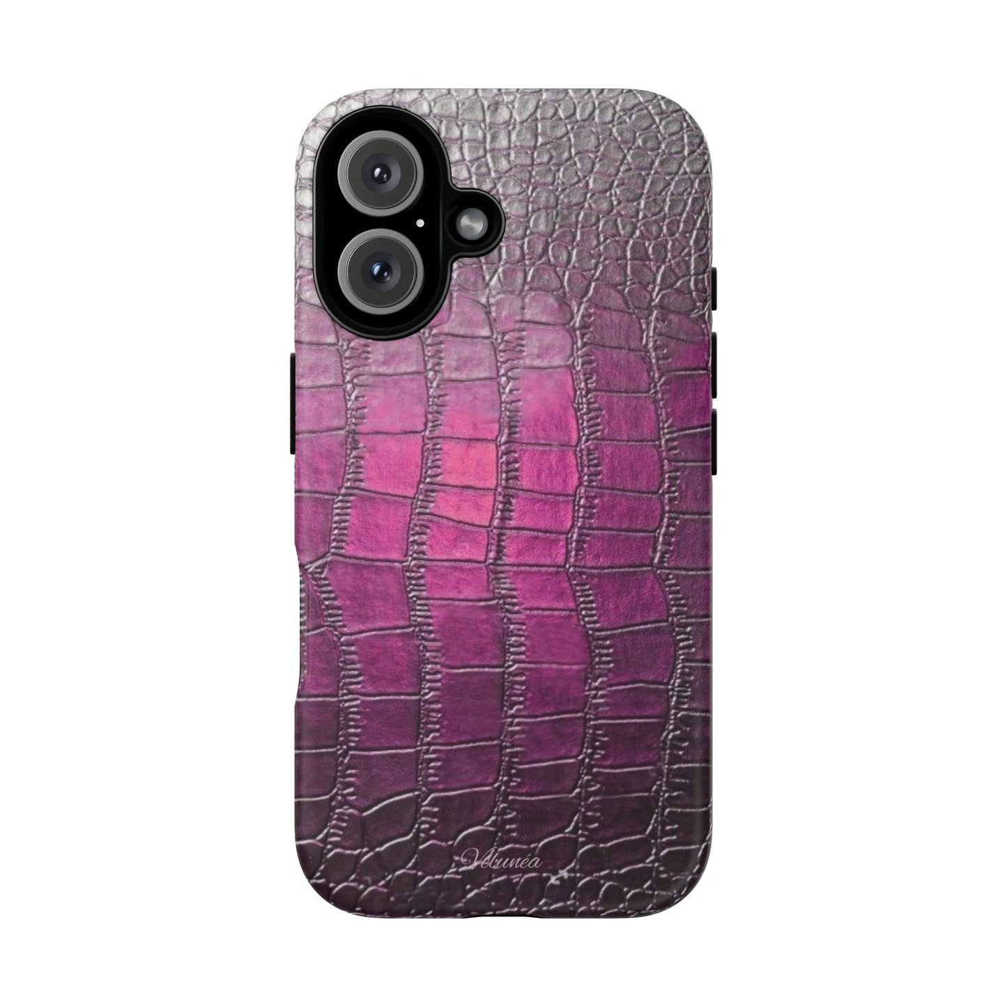 Velunéa Amethyst Croc Case – Glossy Purple Luxe iPhone Case
