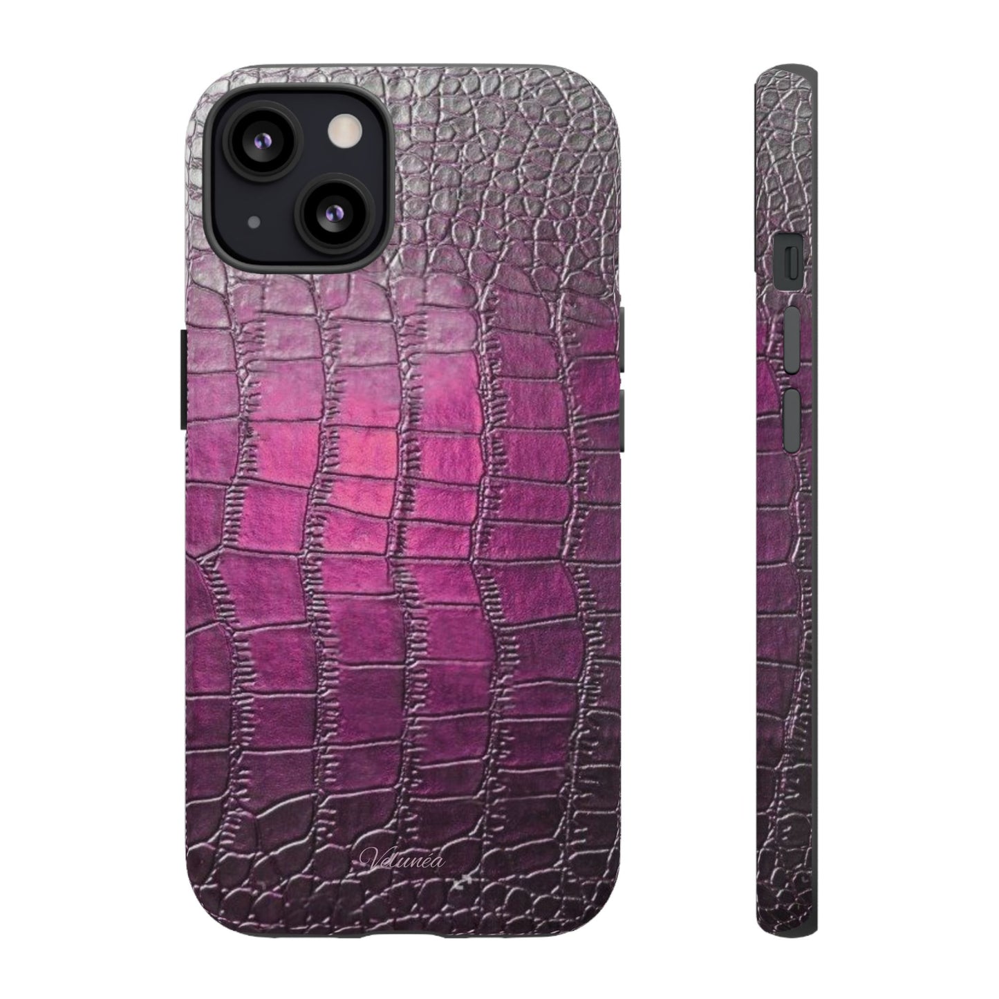 Velunéa Amethyst Croc Case – Glossy Purple Luxe iPhone Case