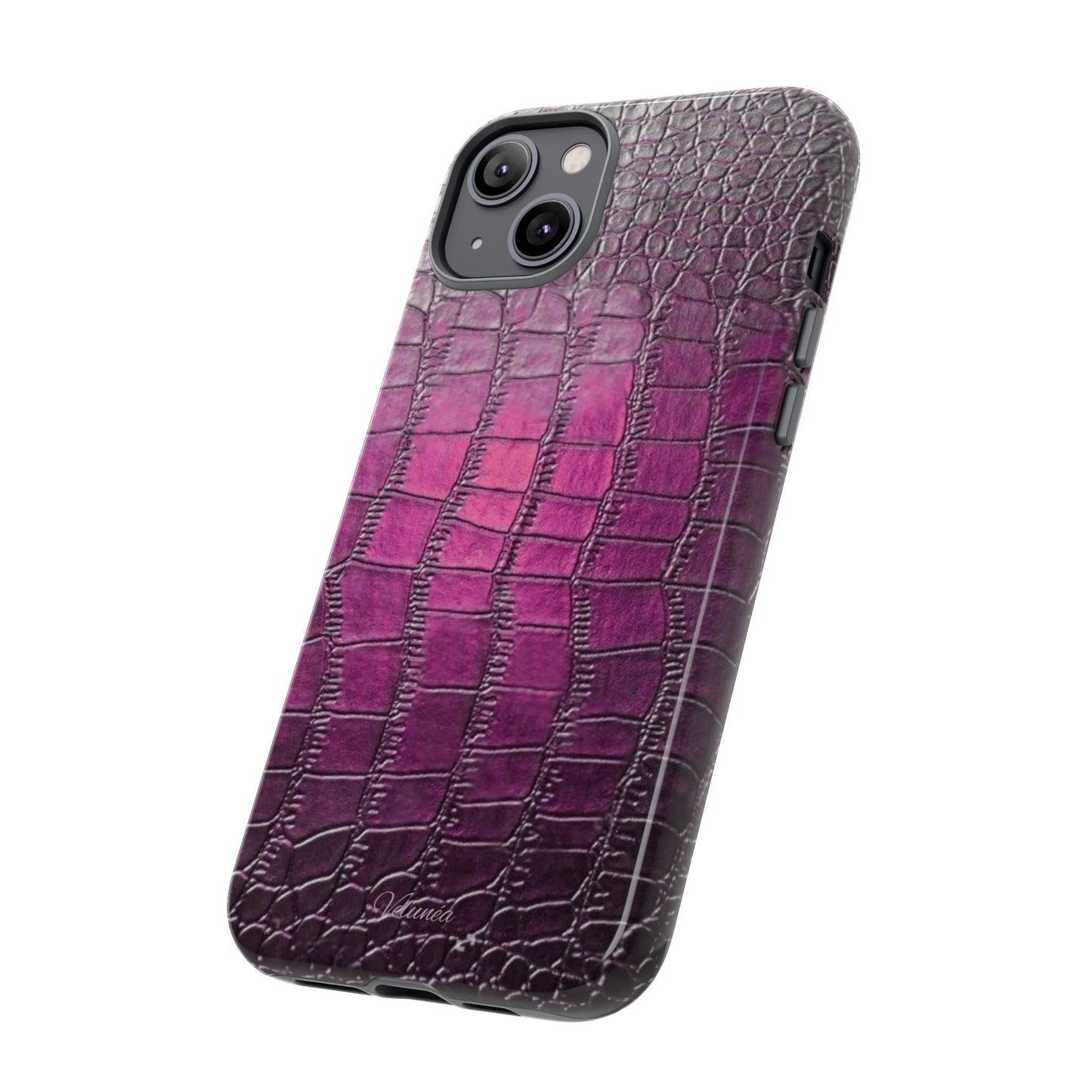 Velunéa Amethyst Croc Case – Glossy Purple Luxe iPhone Case