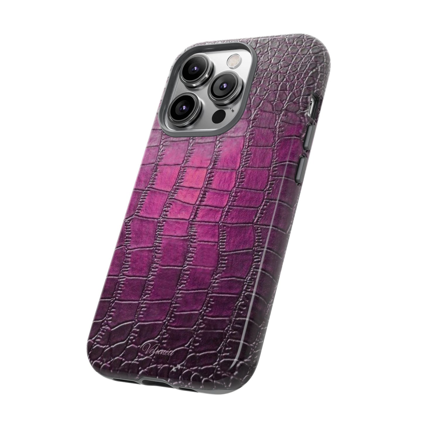 Velunéa Amethyst Croc Case – Glossy Purple Luxe iPhone Case
