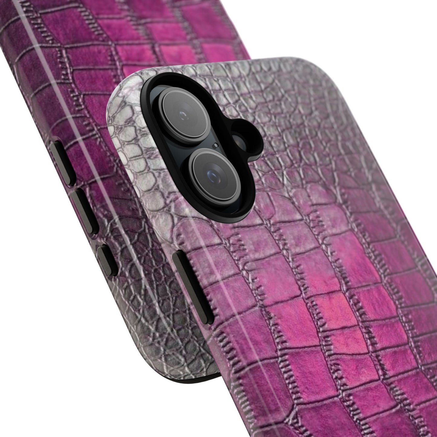Velunéa Amethyst Croc Case – Glossy Purple Luxe iPhone Case