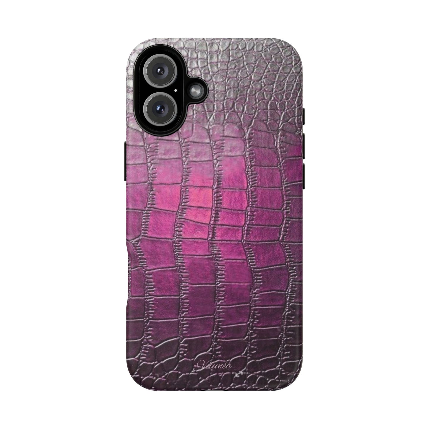 Velunéa Amethyst Croc Case – Glossy Purple Luxe iPhone Case