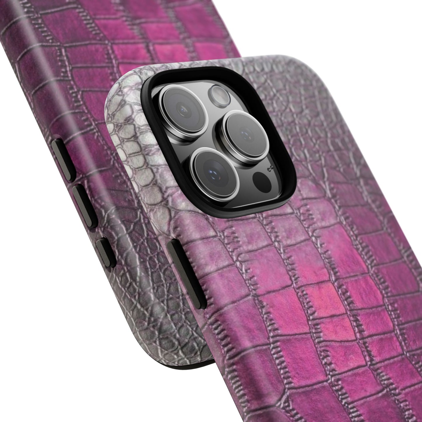 Velunéa Amethyst Croc Case – Glossy Purple Luxe iPhone Case