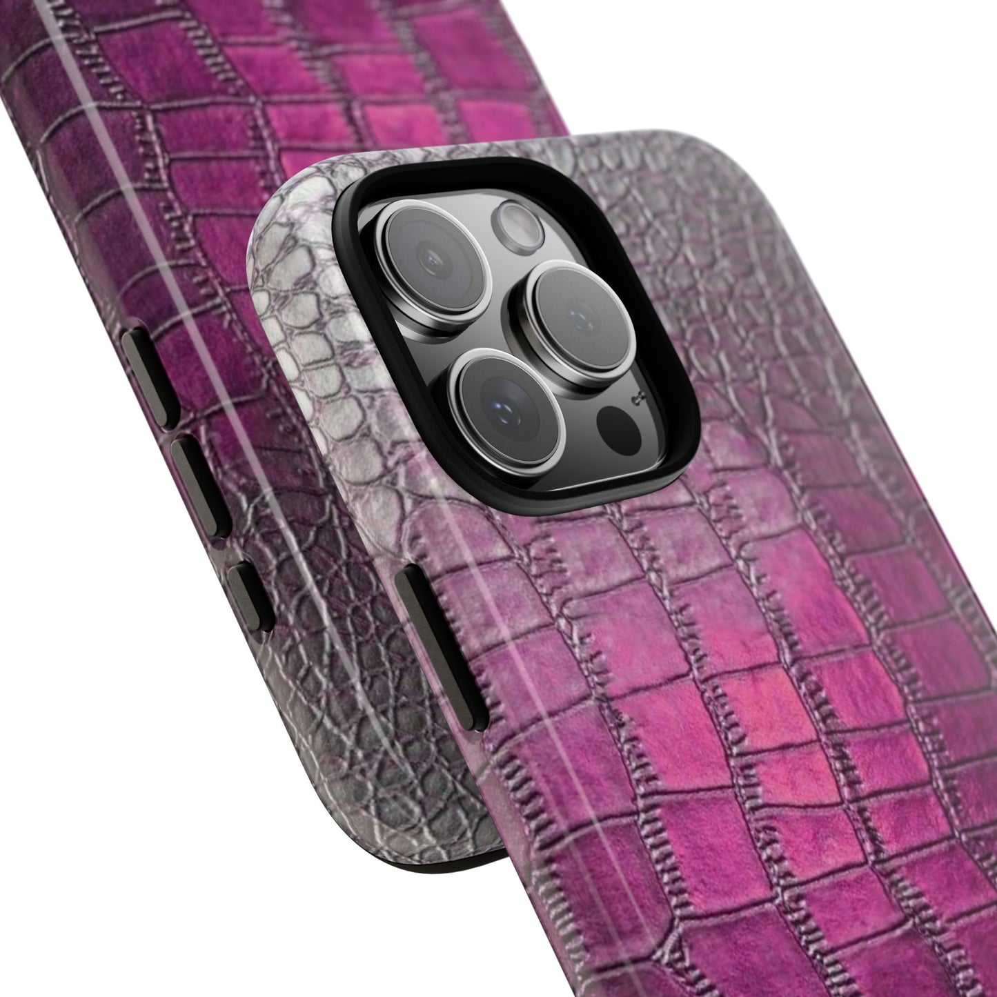 Velunéa Amethyst Croc Case – Glossy Purple Luxe iPhone Case