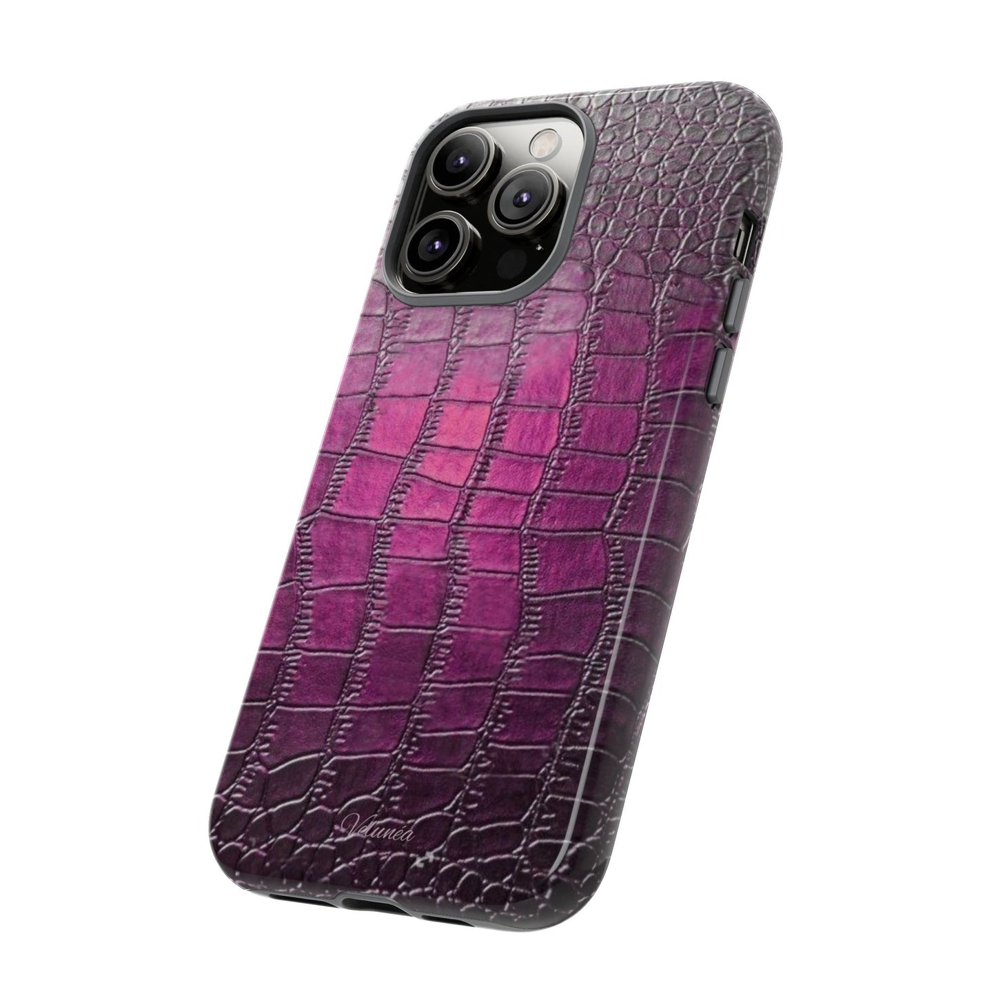Velunéa Amethyst Croc Case – Glossy Purple Luxe iPhone Case