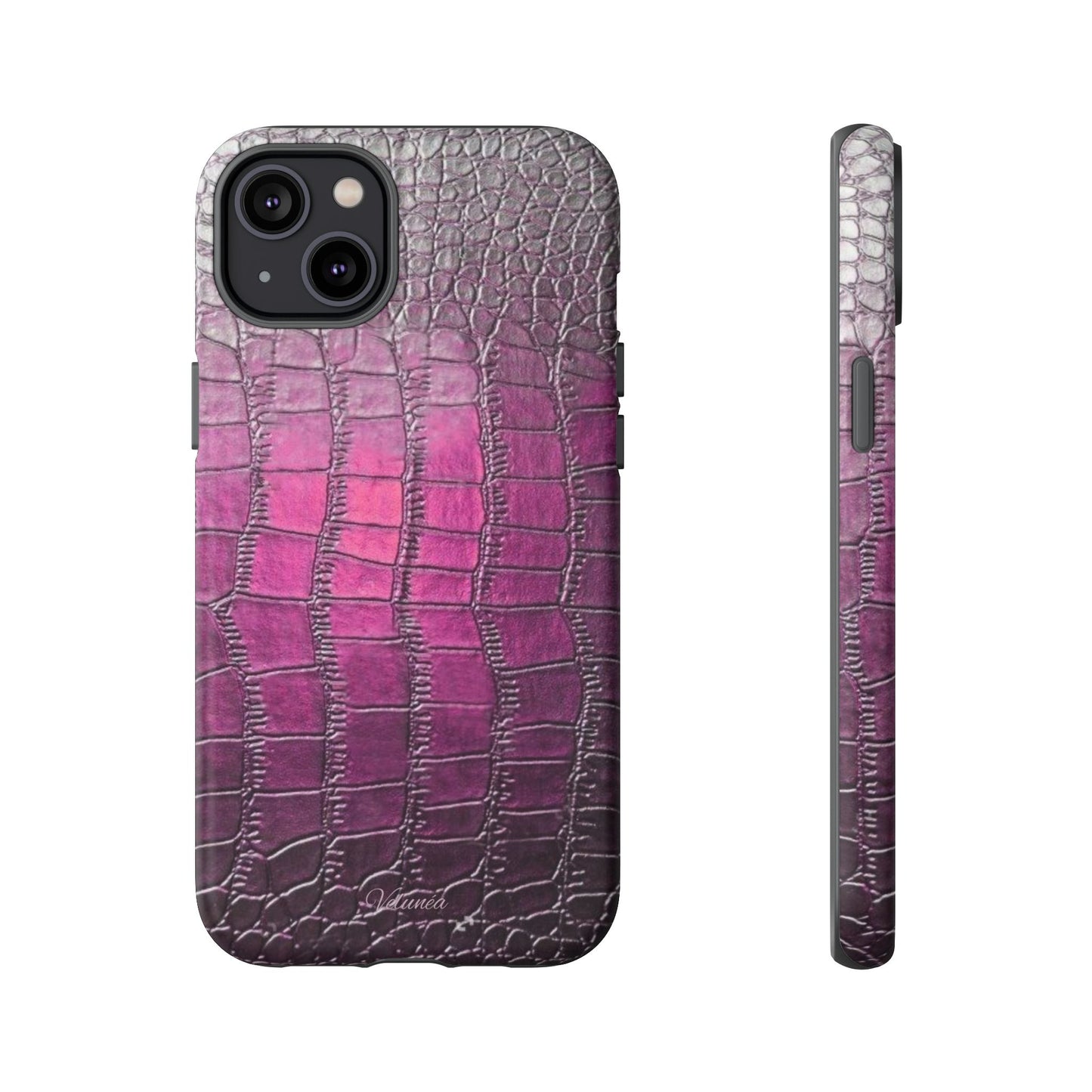 Velunéa Amethyst Croc Case – Glossy Purple Luxe iPhone Case