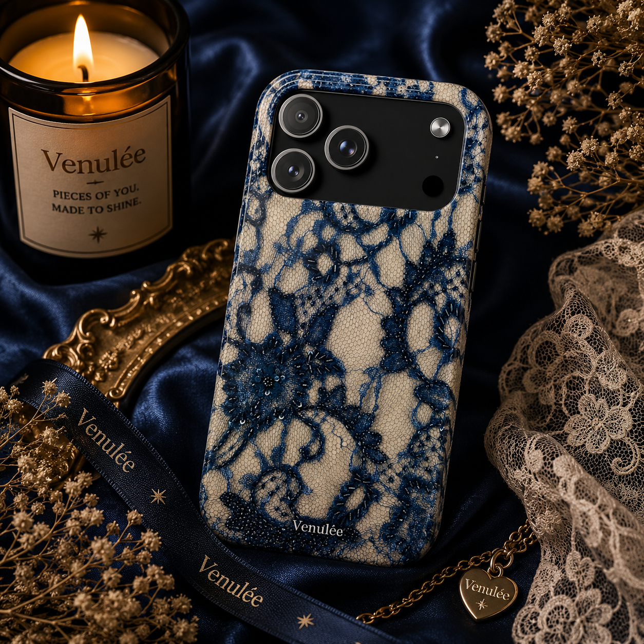 Velunéa Indigo Lace Phone Case