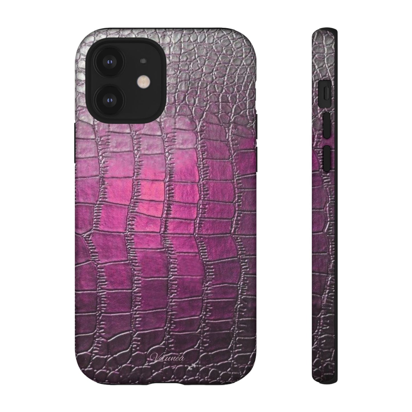 Velunéa Amethyst Croc Case – Glossy Purple Luxe iPhone Case