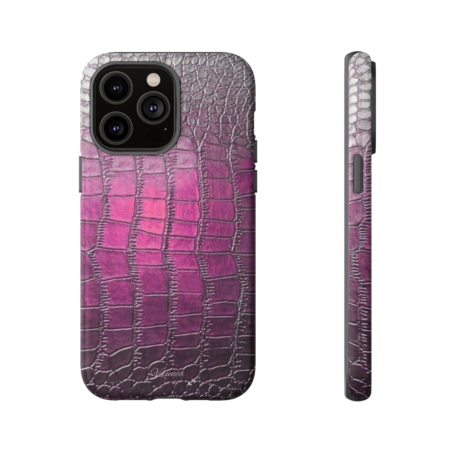 Velunéa Amethyst Croc Case – Glossy Purple Luxe iPhone Case
