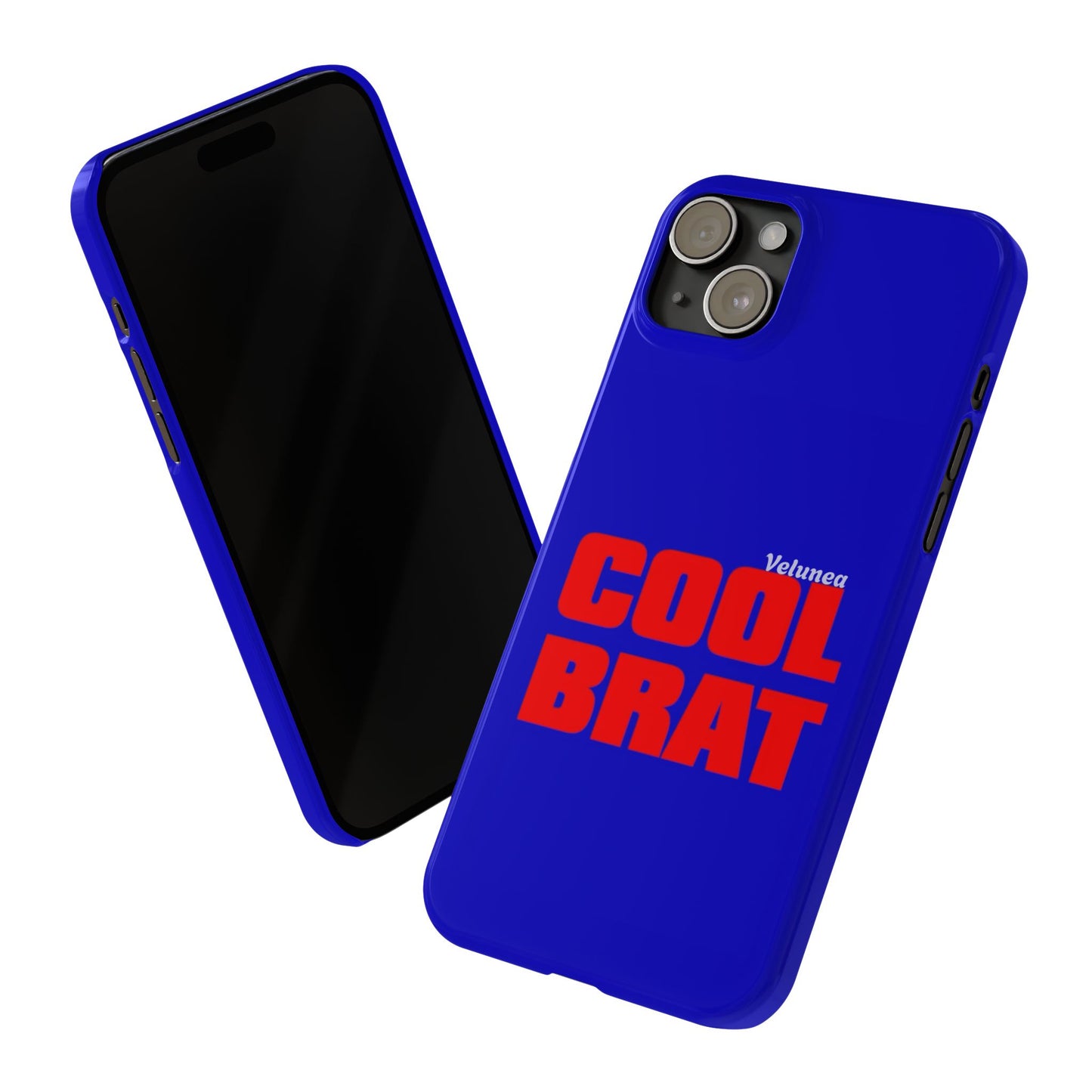 Cool Brat – Bold Red Typography on Royal Blue