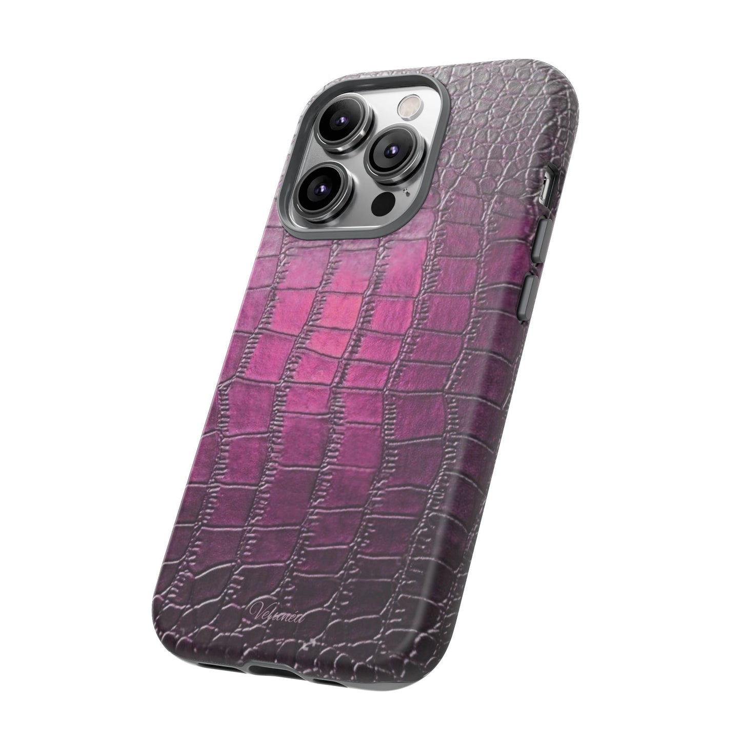 Velunéa Amethyst Croc Case – Glossy Purple Luxe iPhone Case