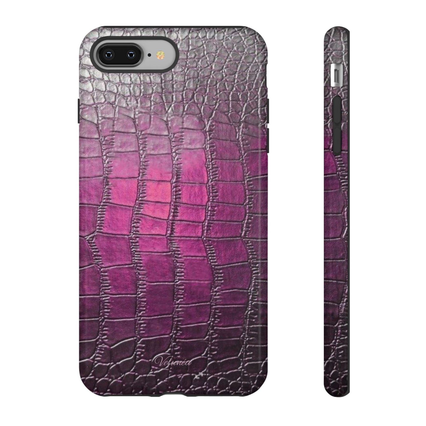 Velunéa Amethyst Croc Case – Glossy Purple Luxe iPhone Case