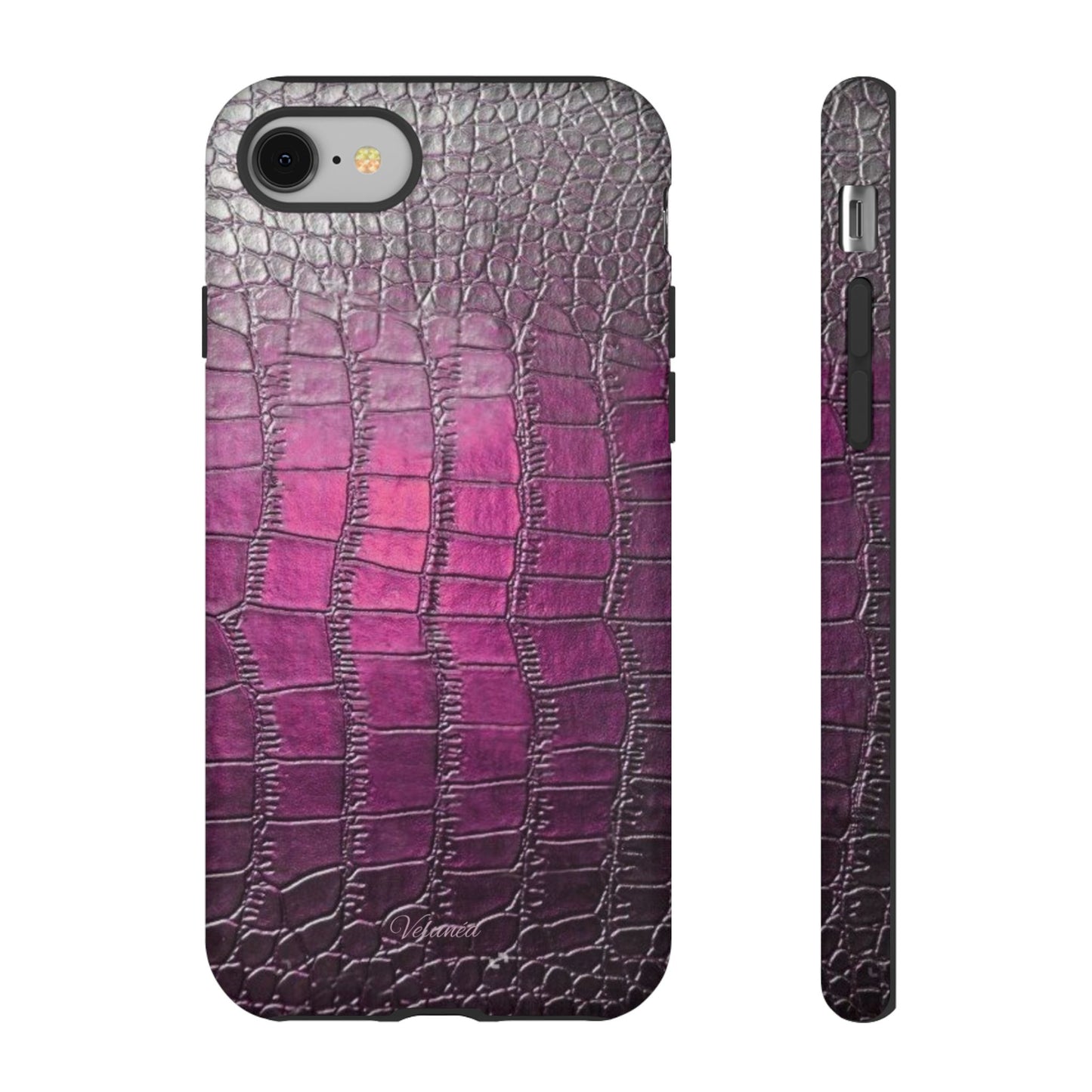 Velunéa Amethyst Croc Case – Glossy Purple Luxe iPhone Case