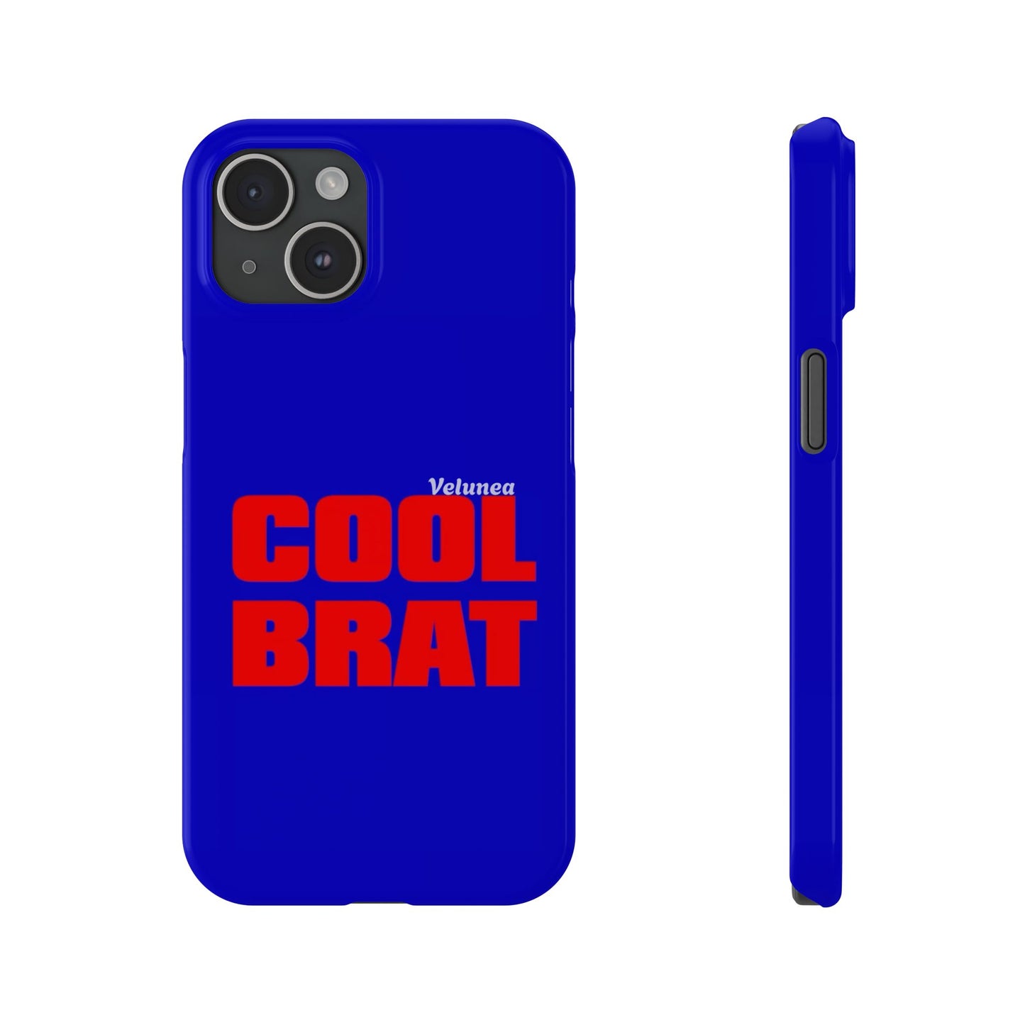 Cool Brat – Bold Red Typography on Royal Blue