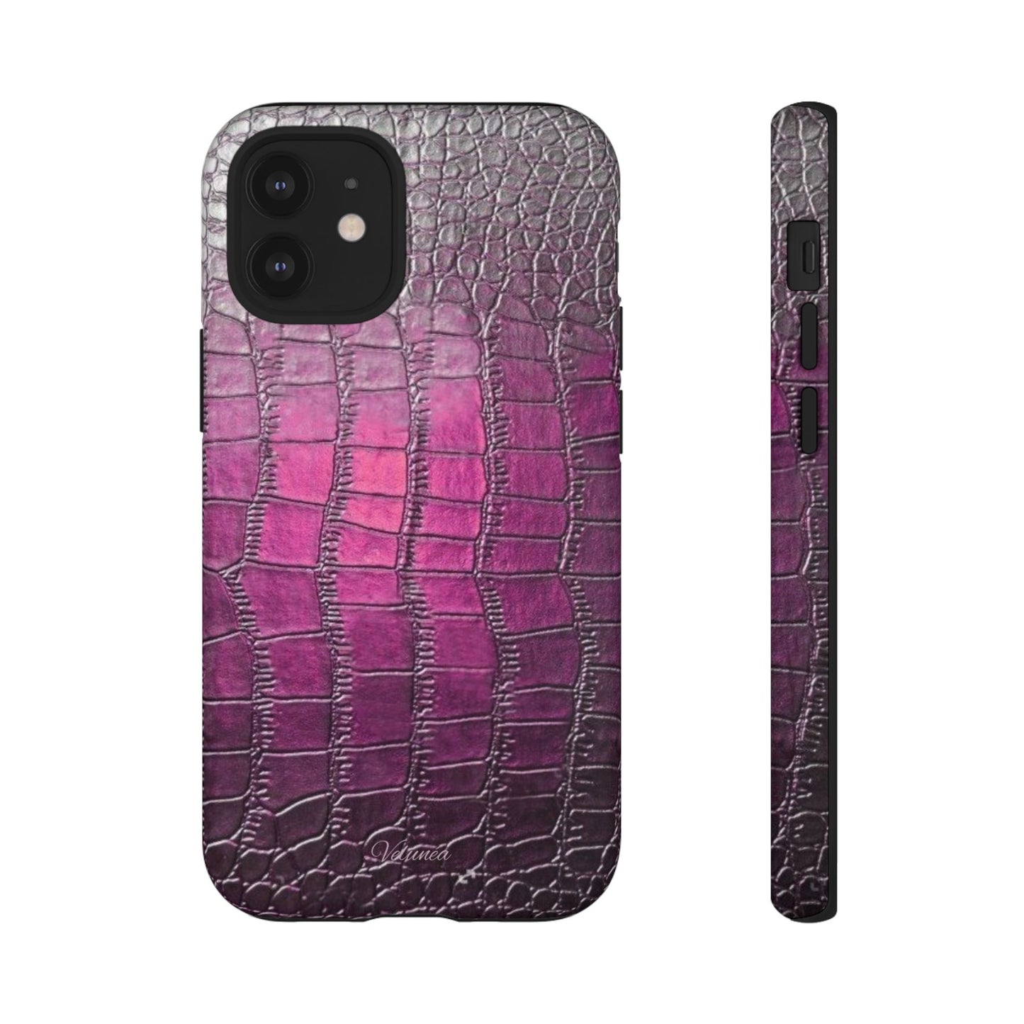 Velunéa Amethyst Croc Case – Glossy Purple Luxe iPhone Case