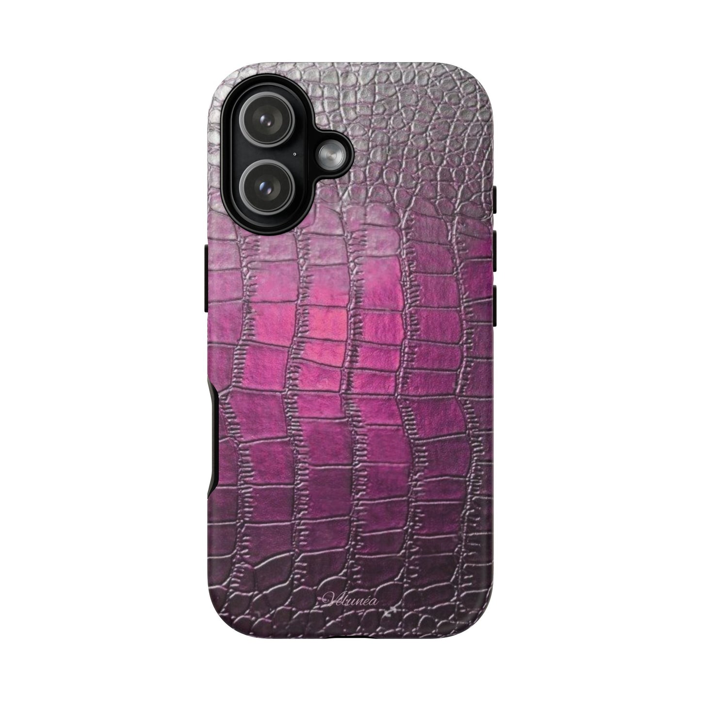 Velunéa Amethyst Croc Case – Glossy Purple Luxe iPhone Case