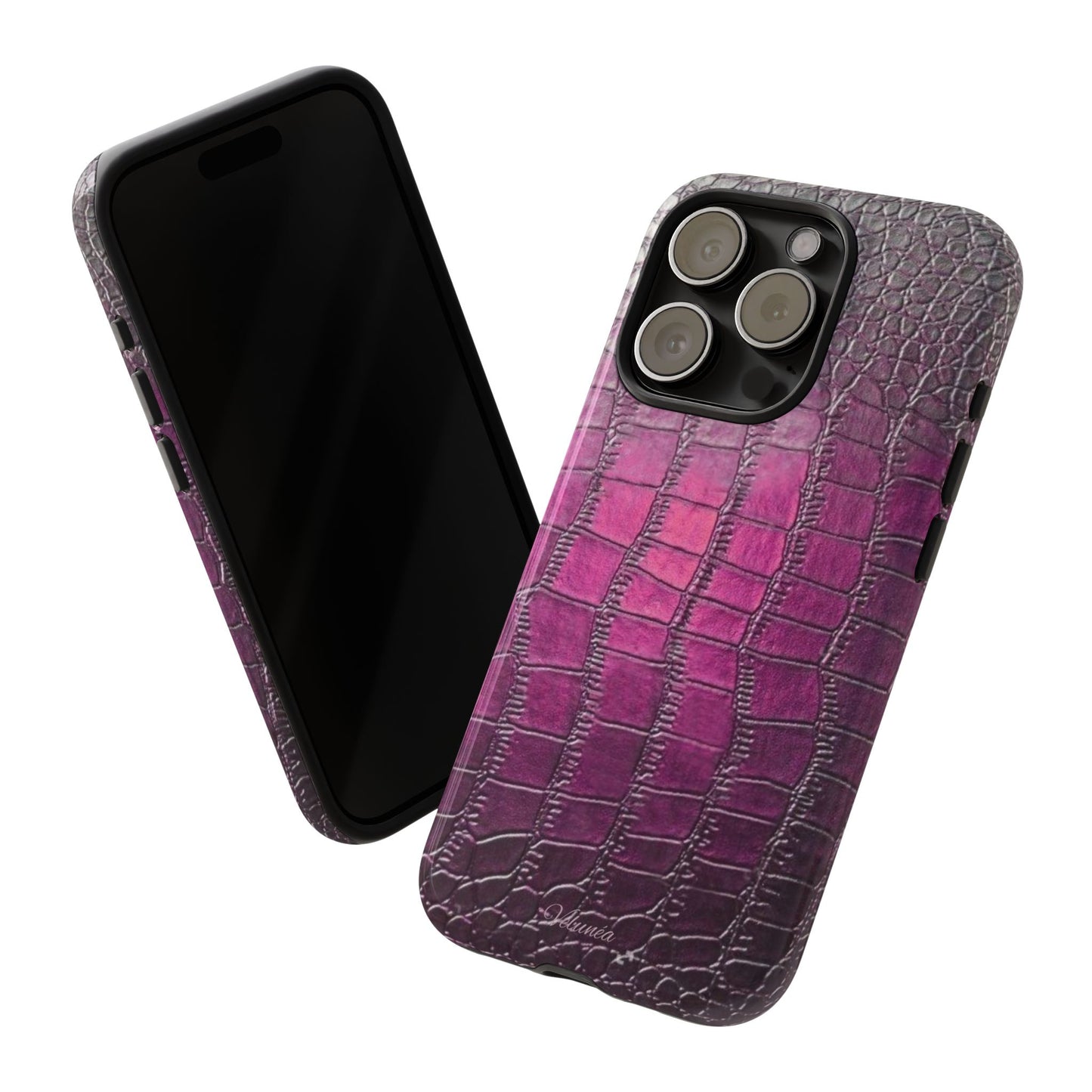 Velunéa Amethyst Croc Case – Glossy Purple Luxe iPhone Case